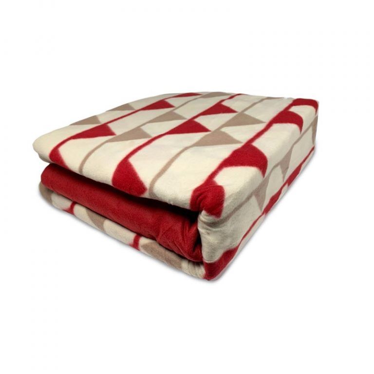 Sábanas de Polar Composé 2 Plazas / Beige Triangulos Rojos - Doral |BUALE