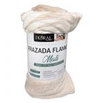 Frazada Flannel Embossed Mali 1.5 Plazas Café Claro Hojas Blancas - Doral