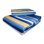 Quilt Reversible Da Vinci / Franjas Azul Blanco Celeste Beige - Doral