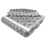 Quilt Reversible Da Vinci 1.5 Plazas Franjas Grises Blanco - Doral