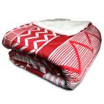 Plumón Sherpa Estampado 2 Plazas Rojo Zig-Zag Blanco - Doral