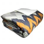 Plumón Sherpa Estampado con Funda 2 Plazas Zig-Zag Mostaza Gris - Doral