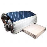 Plumón + Sábana King Set Dormitorio Franja Negro Café Azul Gris - Doral