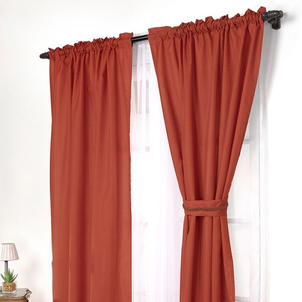 Cortinas de Tubo Combo Agatha Terracota - Doral
