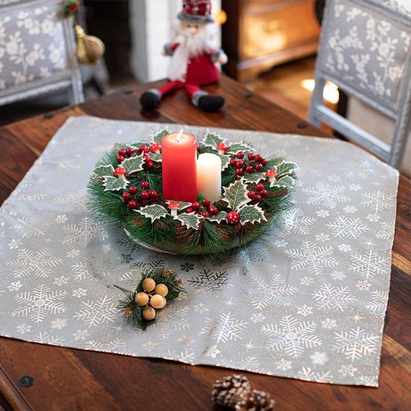 Carpeta de Mesa Estampado Emily 73x73cm / Gris - Doral - Imagen 2