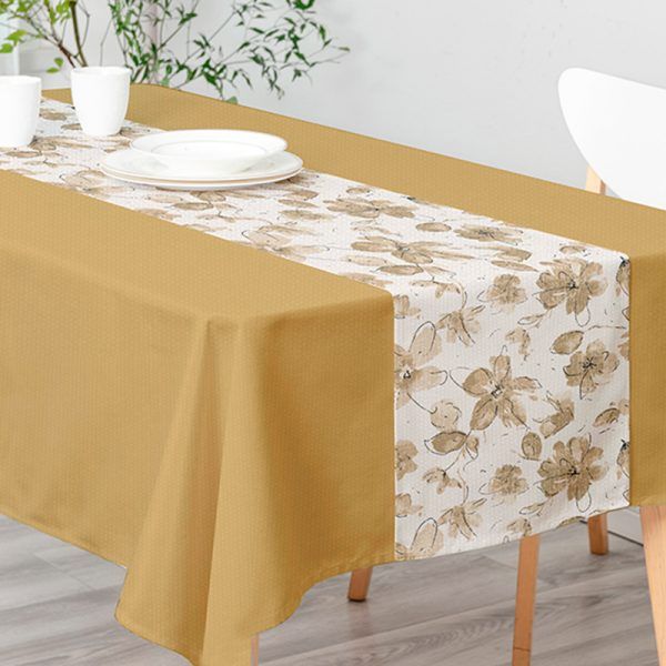 Set Mantel + Camino de Mesa Charlotte / Beige Blanco - Doral