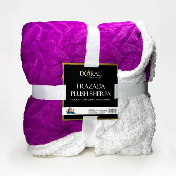 Frazada Plush Sherpa 2 Plazas / Morado - Doral