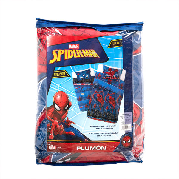 Plumón Microfibra Reversible 1.5 plazas / Spiderman Azul- Mashini - Imagen 3
