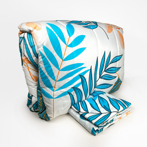 Plumón Estampado + Funda + Sábanas 1.5 plazas / Hocas Celestes - Key Home