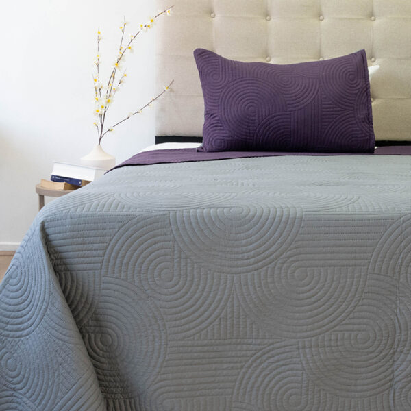 Quilt Hotpress Liso Bicolor 1.5 plazas / Obispo y Gris - Doral - Imagen 2