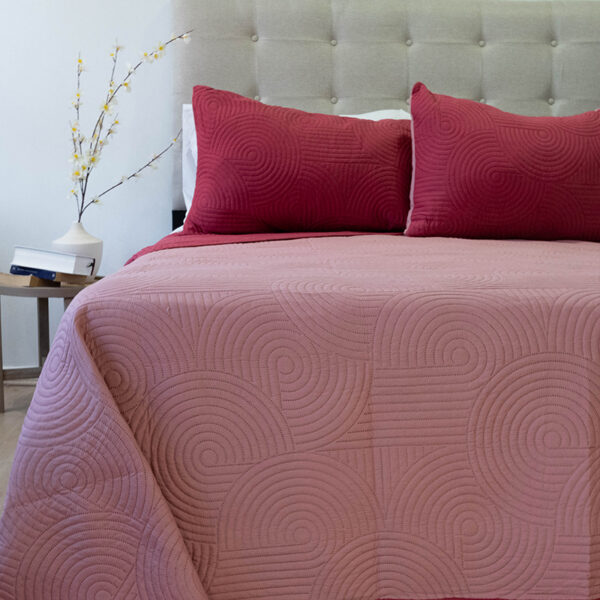 Quilt Hotpress Bicolor 2.5 Plazas / Cereza y Rosa Viejo - Doral - Imagen 2