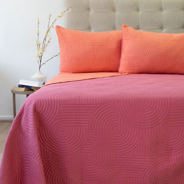 Quilt Hotpress Bicolor 2.5 Plazas / Salmón y Rosa - Doral - Imagen 2