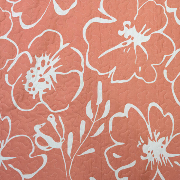 Quilt Stitchy Estampado 1.5 Plazas / Flor Coral y Blanco - Doral - Imagen 2
