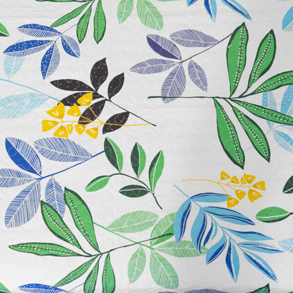 Quilt Stitchy Estampado 1.5 Plazas / Ramas Verde y Azul - Doral - Imagen 2