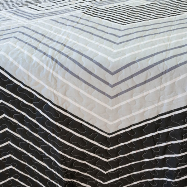 Quilt Stitchy Estampado 1.5 Plazas / ZigZag Gris y Negro - Doral - Imagen 2