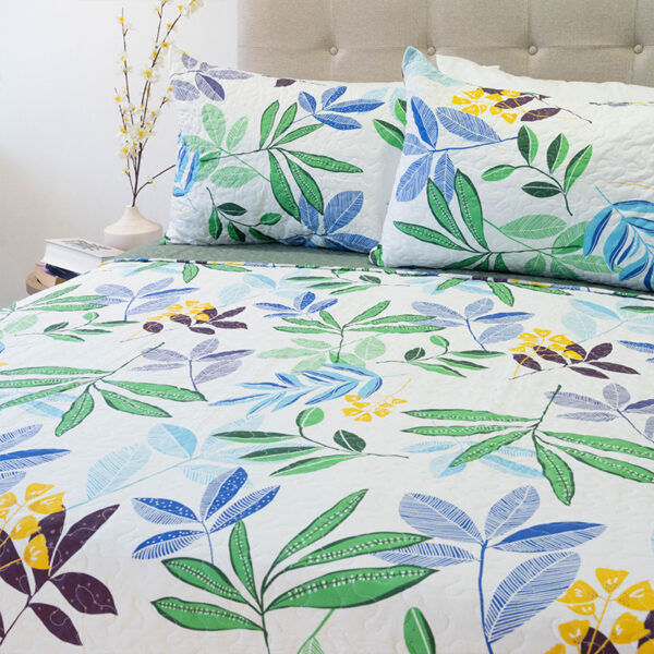 Quilt Stitchy Estampado 2 Plazas / Ramas Verde y Azul - Doral - Imagen 3