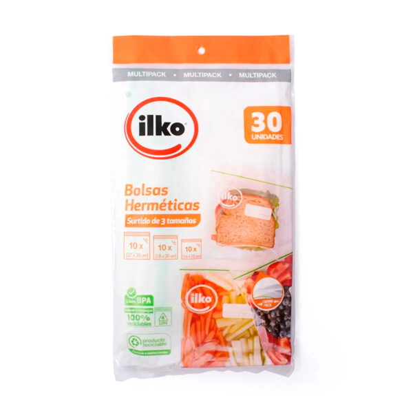 Pack Bolsa Herméticas 3 tamaños 30 und. - Ilko