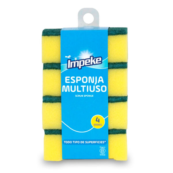 Esponja Multiuso Lisa 4 Unidades- Impeke