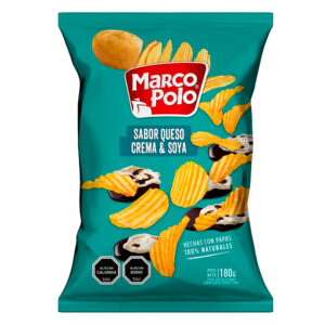 Papas Fritas Corte Americano Queso Crema y Soya 180 gr. - Marco Polo