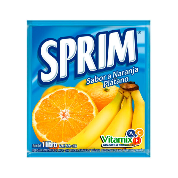 Jugo en Polvo Naranja Plátano 20 gr. - Sprim