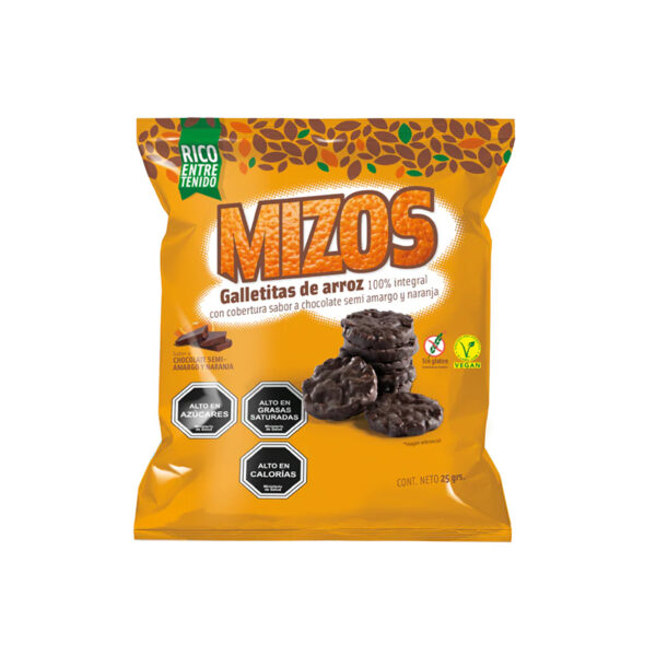 Galleta Arroz Mizos Chocolate y Naranja 25 gr. - Mizos