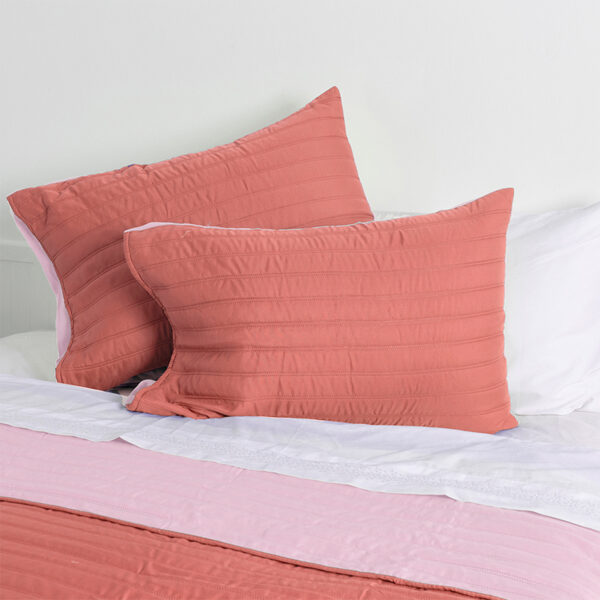 Quilt Toledo Liso 1.5 Plazas / Terra y Rosado - Mashini - Imagen 3