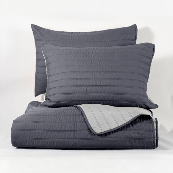 Quilt Toledo Liso 2 Plazas / Marengo y Gris - Imagen 2