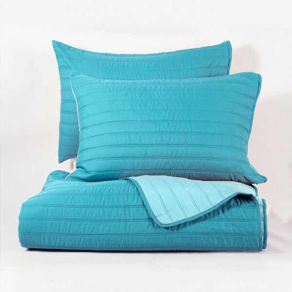 Quilt Toledo Liso 2 Plazas / Calypso y Celeste - Imagen 2