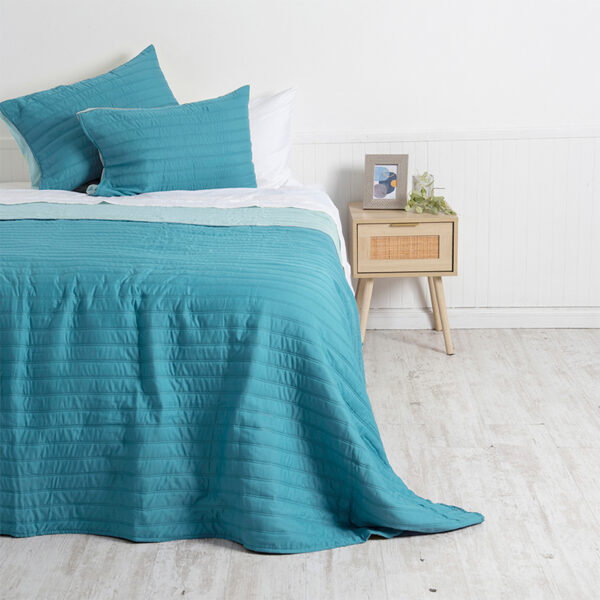 Quilt Toledo Liso 2 Plazas / Calypso y Celeste
