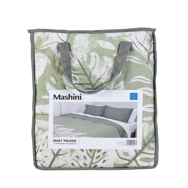 Quilt Toledo Estampado 2 Plazas / Leaves - Mashini - Imagen 4