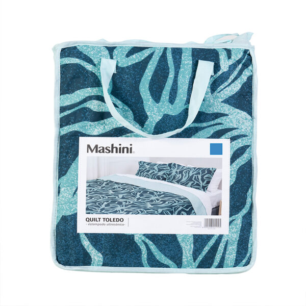 Quilt Toledo Estampado 1.5 Plazas / Aqua - Mashini - Imagen 4