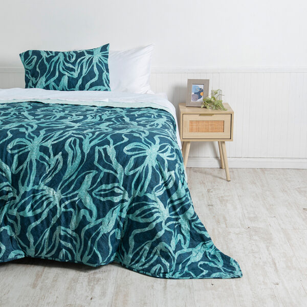 Quilt Toledo Estampado 1.5 Plazas / Aqua - Mashini
