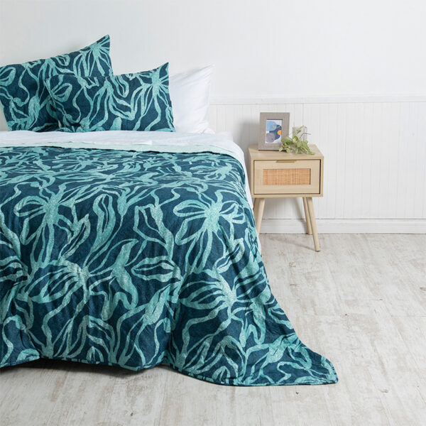 Quilt Toledo Estampado 2 Plazas / Aqua - Mashini