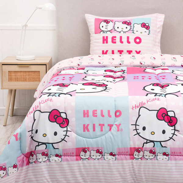 Plumón Microfibra Reversible 1.5 plazas / Hello Kitty Caras - Mashini