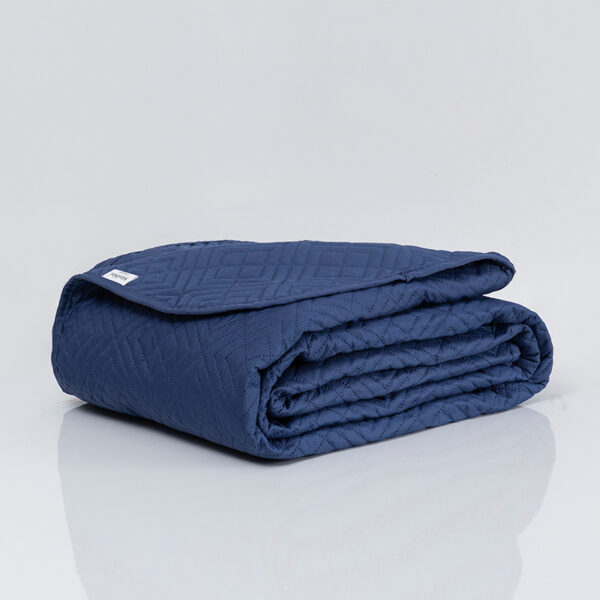 Quilt Cordoba Liso 2.5 Plazas / Azul - Mashini - Imagen 2