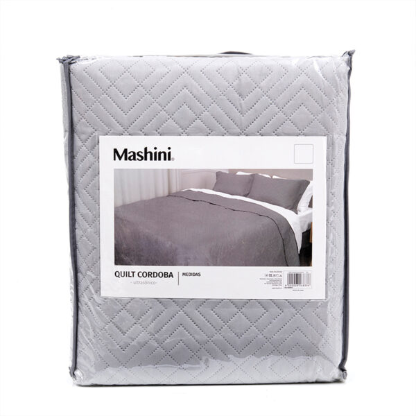 Quilt Cordoba Liso 1.5 Plazas / Gris - Mashini - Imagen 4