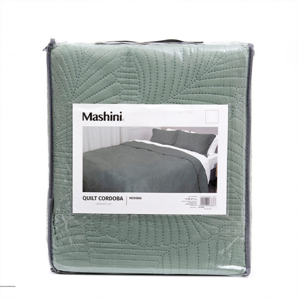 Quilt Cordoba Liso 2 Plazas / Verde - Mashini - Imagen 4