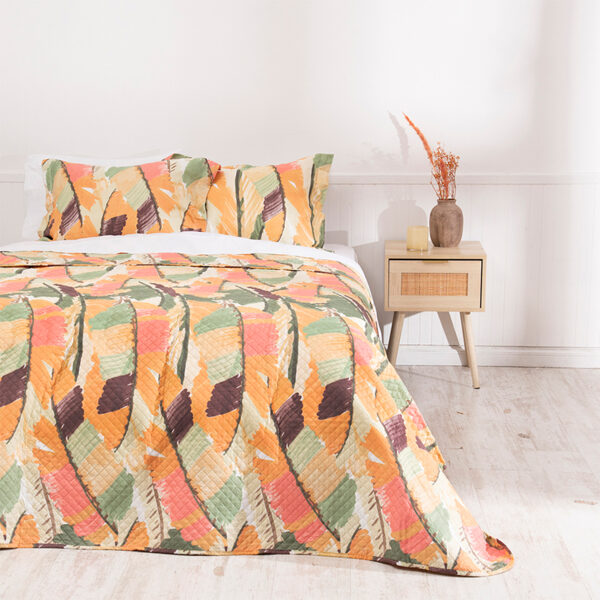 Quilt Cordoba Estampado 2 Plazas / Plumas - Mashini