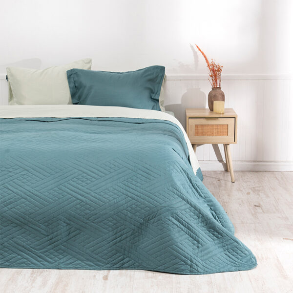Quilt + Sábana Liso 2.5 Plazas / Verde - Mashini