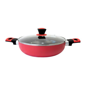 Arrocera Lombardi C/Tapa Vidrio 24cm / Rojo - Doral
