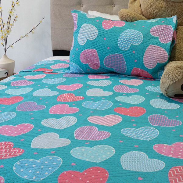 Quilt Hotpress Estampado Infantil 1.5 plazas / Corazones- Doral - Imagen 3