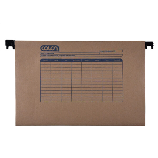 Carpeta Colgante Kraft Barra Plástica - Colón