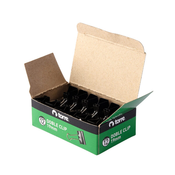 Caja Doble clip Negro 19 mm 12 und - Torre - Imagen 2