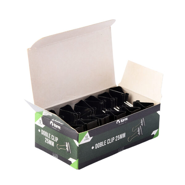 Caja Doble clip Negro 25 mm 12 und - Torre - Imagen 2