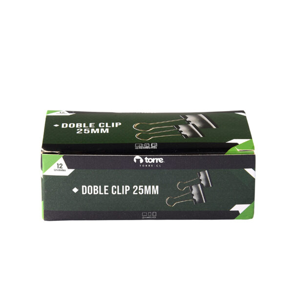 Caja Doble clip Negro 25 mm 12 und - Torre
