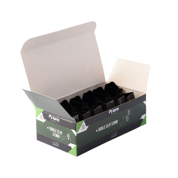 Caja Doble clip Negro 32 mm 12 und - Torre - Imagen 2