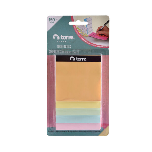 Notas Step Pastel 150 Hojas - Torre - Imagen 2