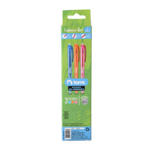 Bolígrafos Gel Borrables 0.7 mm 3 Und. Blíster Fun- Torre