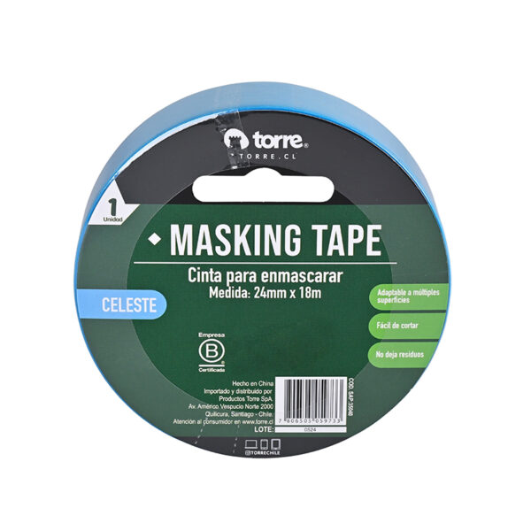 Cinta Masking Celeste 24mm. x18m. – Torre