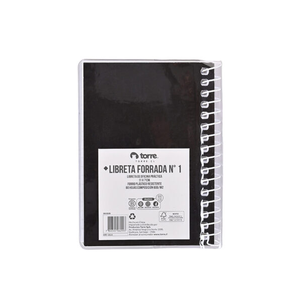 Libreta Apuntes C/Forro 60 Hojas N°1 11x8 cm. - Torre - Imagen 2
